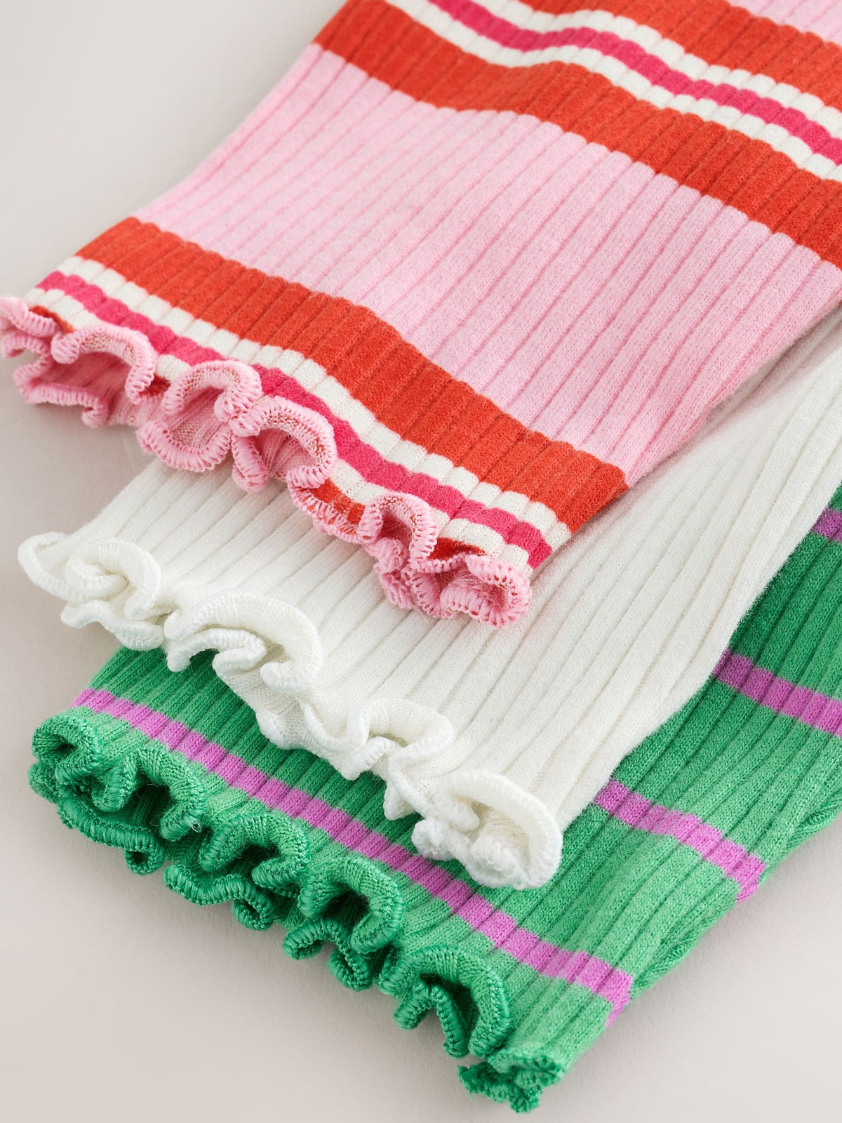 Green/Pink Long Sleeve Ribbed Cardigans 3 Pack (3mths-7yrs)