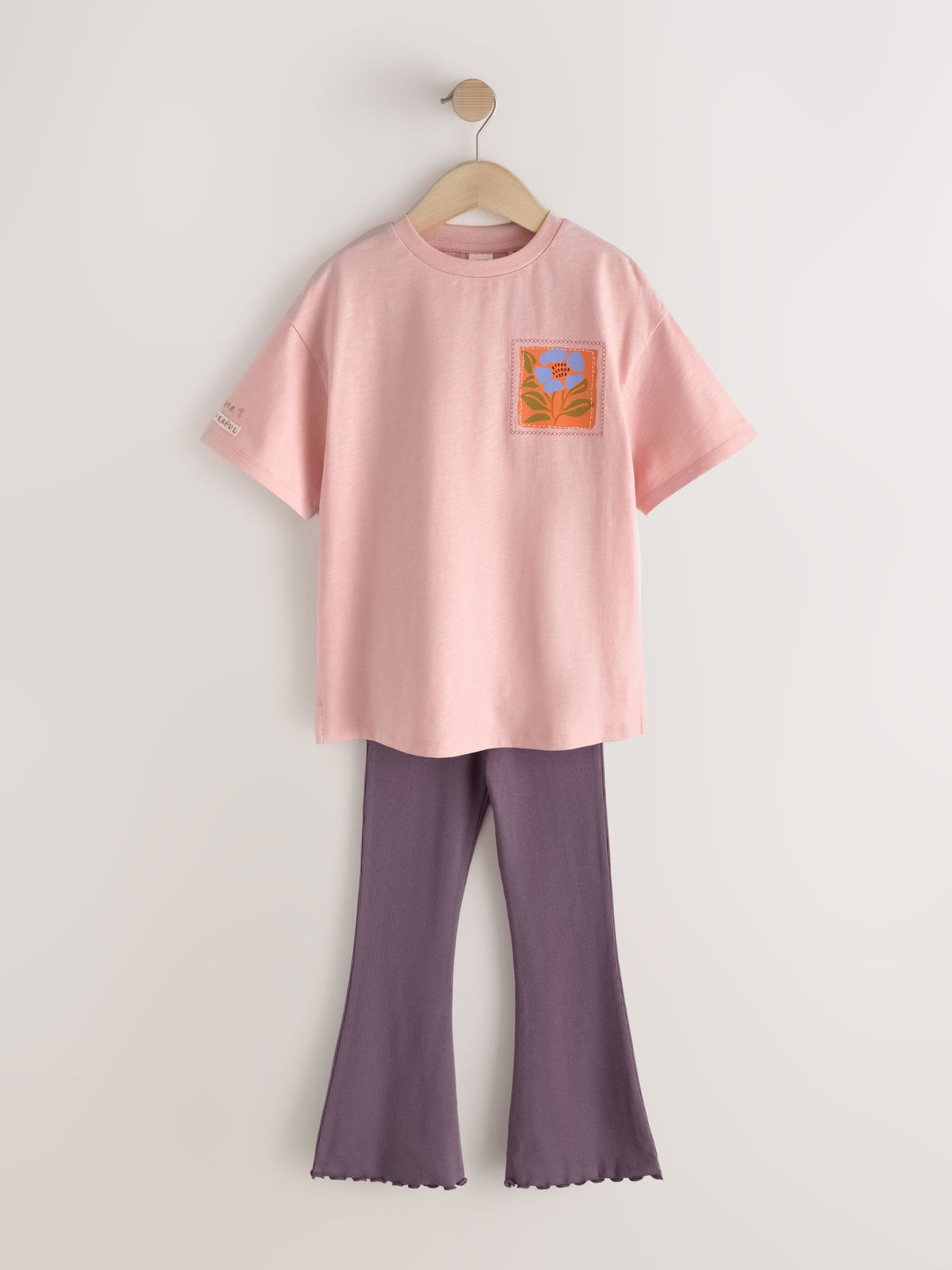 Pink Graphic T-Shirt and Kick Flare Set (3-16yrs)
