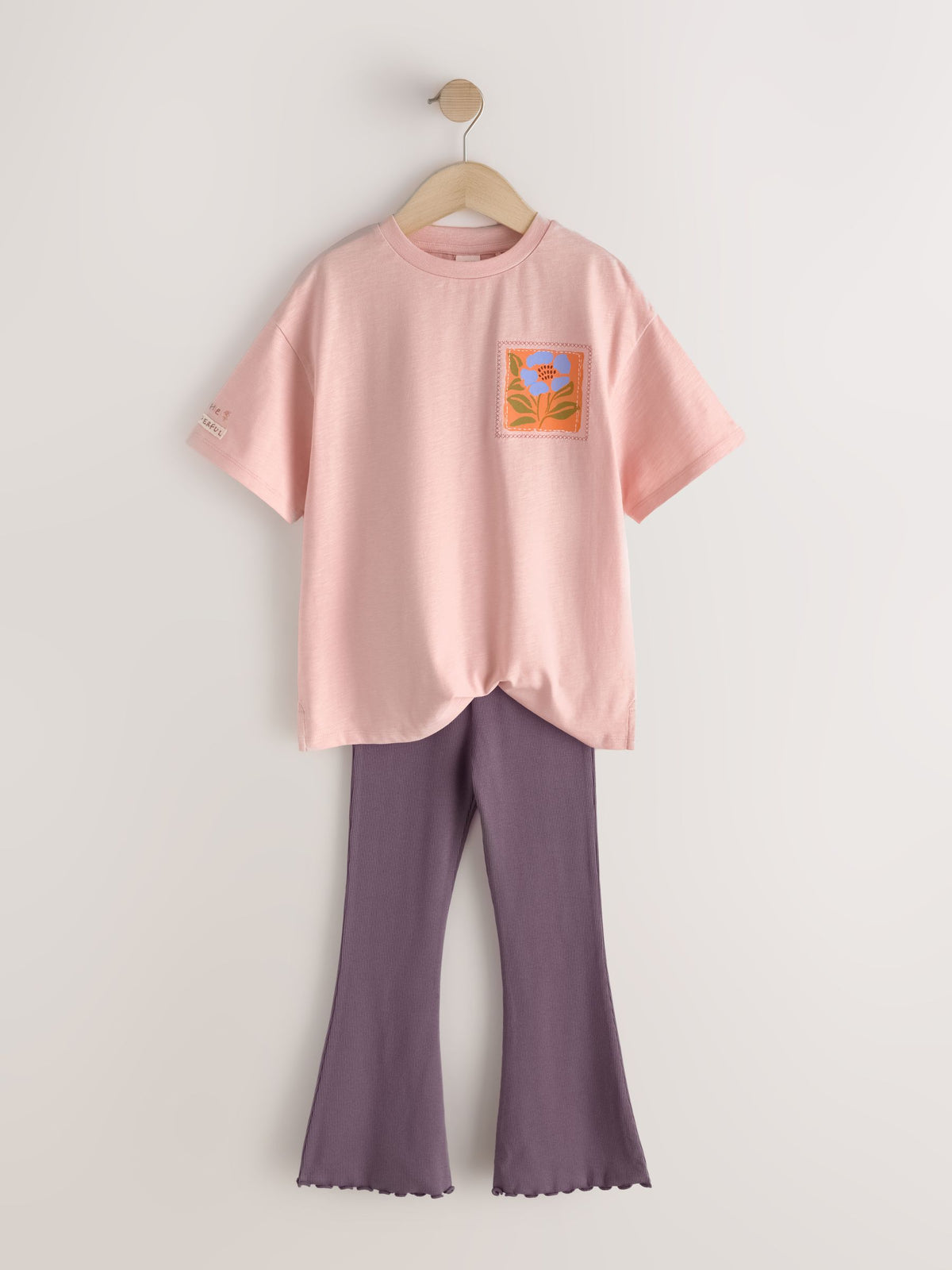 Pink Graphic T-Shirt and Kick Flare Set (3-16yrs)