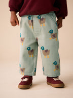 Green Duck Pull On Wide Trousers (3mths-7yrs)