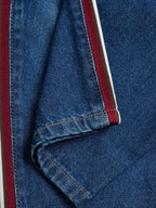 Mid Blue & Red Side Tape Wide Fit Jeans (3mths-7yrs)