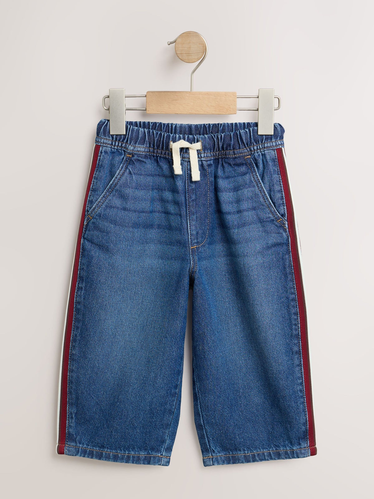 Mid Blue & Red Side Tape Wide Fit Jeans (3mths-7yrs)