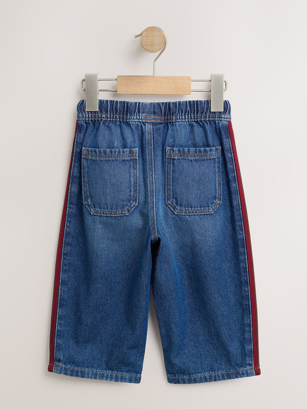 Mid Blue & Red Side Tape Wide Fit Jeans (3mths-7yrs)