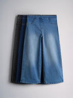 The Set Wide Leg Pull On Jeggings 3 Pack Dark Blue/Mid Blue/Black Denim
