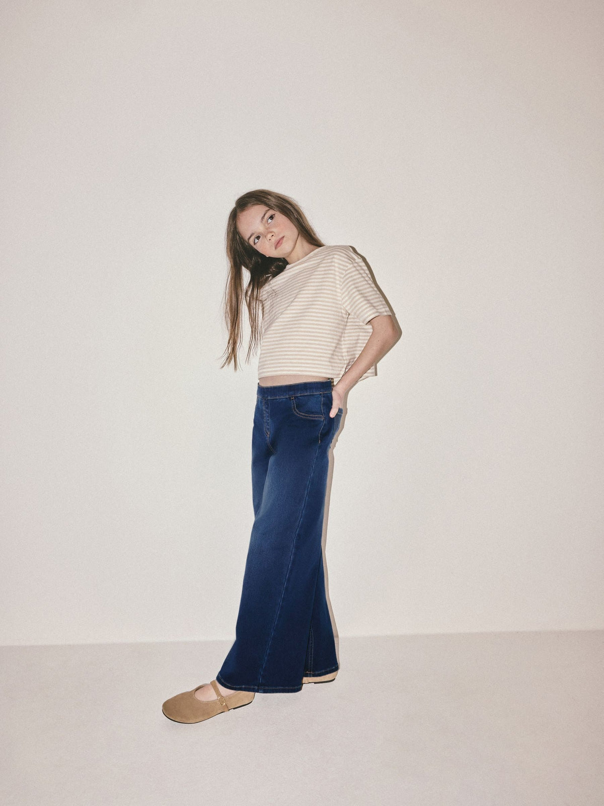 The Set Wide Leg Pull On Jeggings 3 Pack Dark Blue/Mid Blue/Black Denim