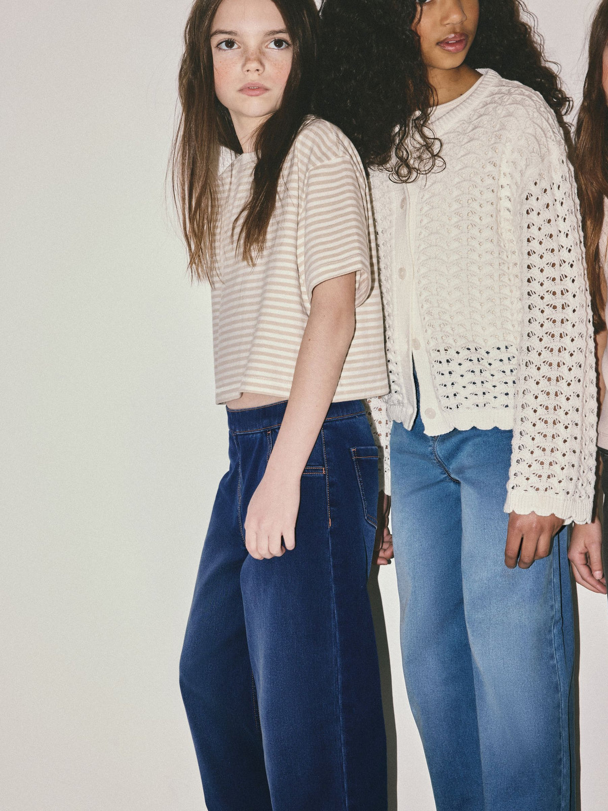 The Set Wide Leg Pull On Jeggings 3 Pack Dark Blue/Mid Blue/Black Denim