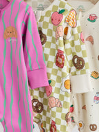Bright Brunch Two Way Zip Baby Sleepsuits 3 Pack (0mths-3yrs)