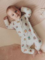 Bright Brunch Two Way Zip Baby Sleepsuits 3 Pack (0mths-3yrs)