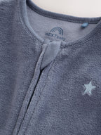 Blue Velour Two Way Zip Baby Sleepsuits 2 Pack (0mths-2yrs)