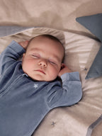 Blue Velour Two Way Zip Baby Sleepsuits 2 Pack (0mths-2yrs)
