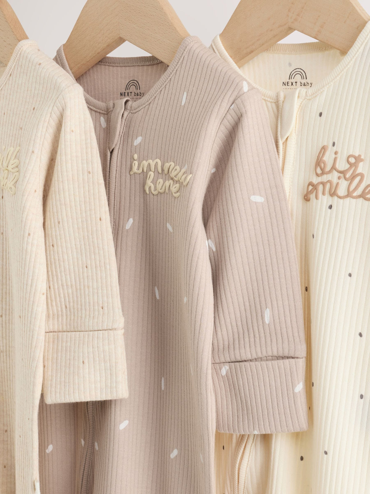 Neutral Milk Club Two Way Zip Sleepsuits 3 Pack (0-2yrs)