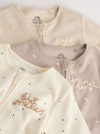 Neutral Milk Club Two Way Zip Sleepsuits 3 Pack (0-2yrs)