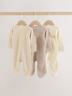 Neutral Milk Club Two Way Zip Sleepsuits 3 Pack (0-2yrs)