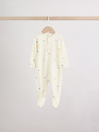 Green Star Two Way Zip Baby Sleepsuits 5 Pack (0-2yrs)