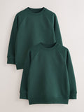 Green Crew Neck School Sweater 2 Pack (3-16yrs)