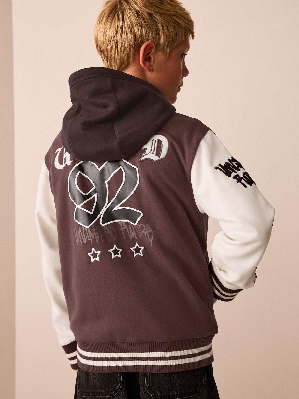 Brown Graphic Print Bomber Jacket (3-16yrs)