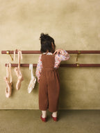 Brown Butterfly Embroidered Cord Dungaree and Blouse Set (3mths-7yrs)