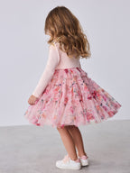 Baker by Ted Baker Pink Floral Tiered Mesh Mockable Dress