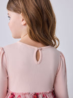 Baker by Ted Baker Pink Floral Tiered Mesh Mockable Dress