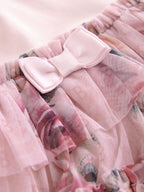 Baker by Ted Baker Pink Floral Tiered Mesh Mockable Dress