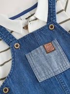 Blue Denim Baby Dungarees and Polo Bodysuit Set (0mths-3yrs)