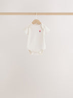 Orange Floral Short Sleeve Baby Bodysuit 5 Pack
