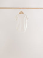 Orange Floral Short Sleeve Baby Bodysuit 5 Pack