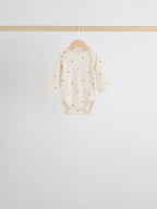 Pink Cherry Print 5 Pack Long Sleeve Baby Bodysuit