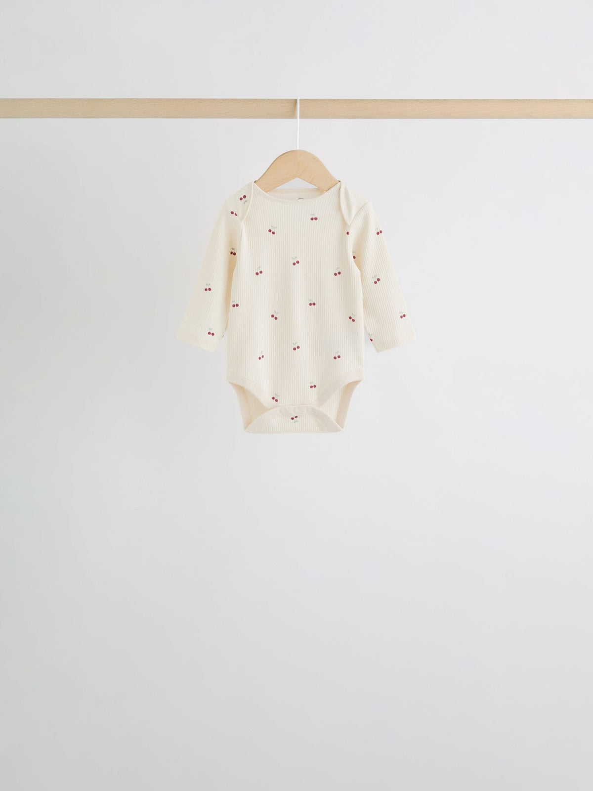 Pink Cherry Print 5 Pack Long Sleeve Baby Bodysuit