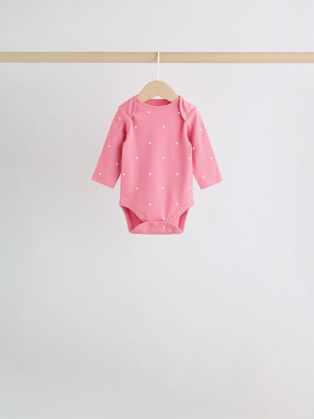 Pink Cherry Print 5 Pack Long Sleeve Baby Bodysuit