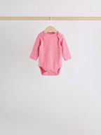 Pink Cherry Print 5 Pack Long Sleeve Baby Bodysuit