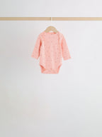 Pink Cherry Print 5 Pack Long Sleeve Baby Bodysuit