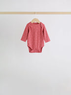 Pink Cherry Print 5 Pack Long Sleeve Baby Bodysuit