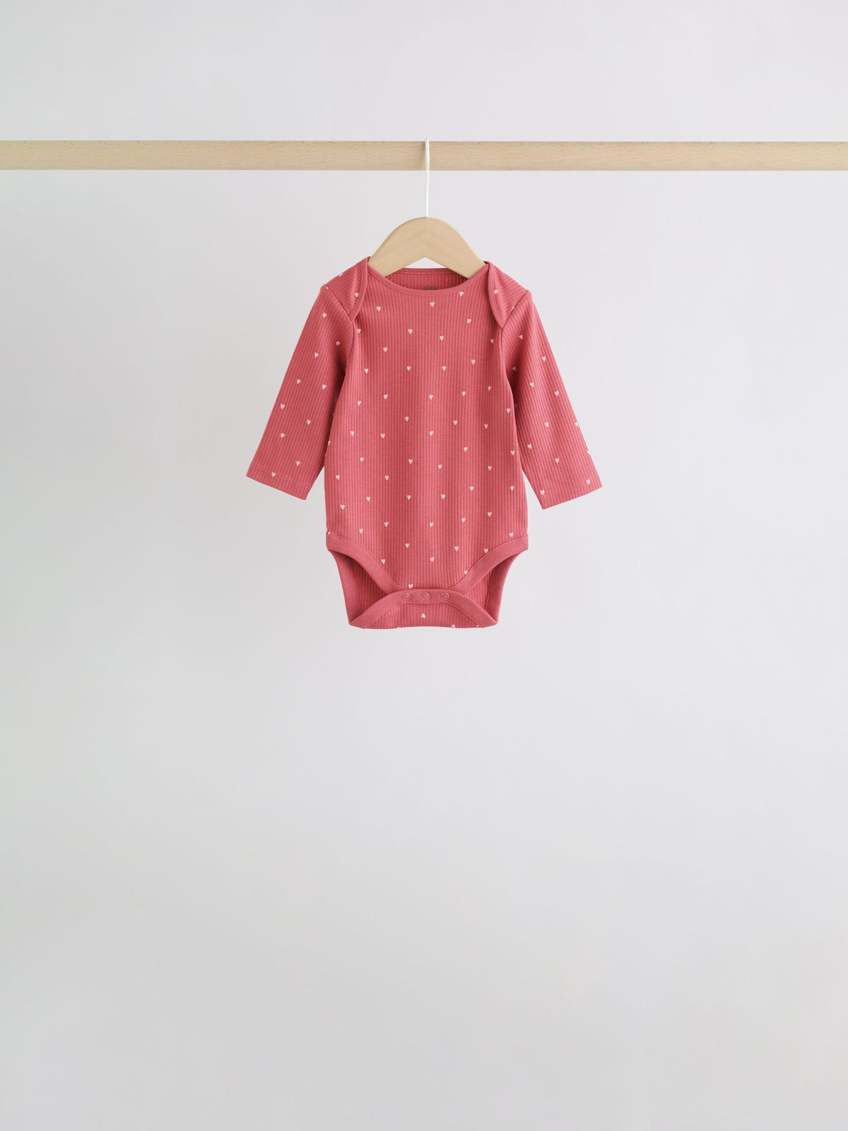 Pink Cherry Print 5 Pack Long Sleeve Baby Bodysuit