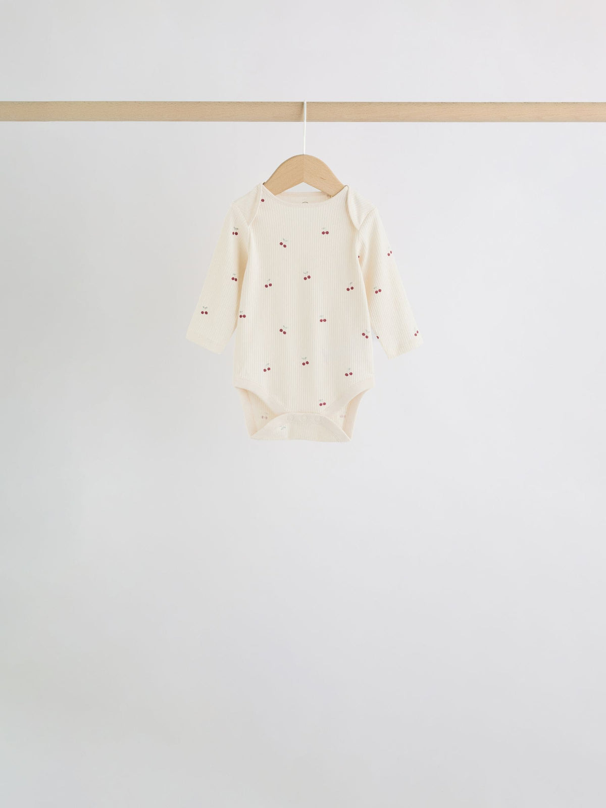 Pink Cherry Print 5 Pack Long Sleeve Baby Bodysuit