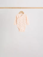 Brown Ditsy Floral Wrap Baby Bodysuits 5 Pack