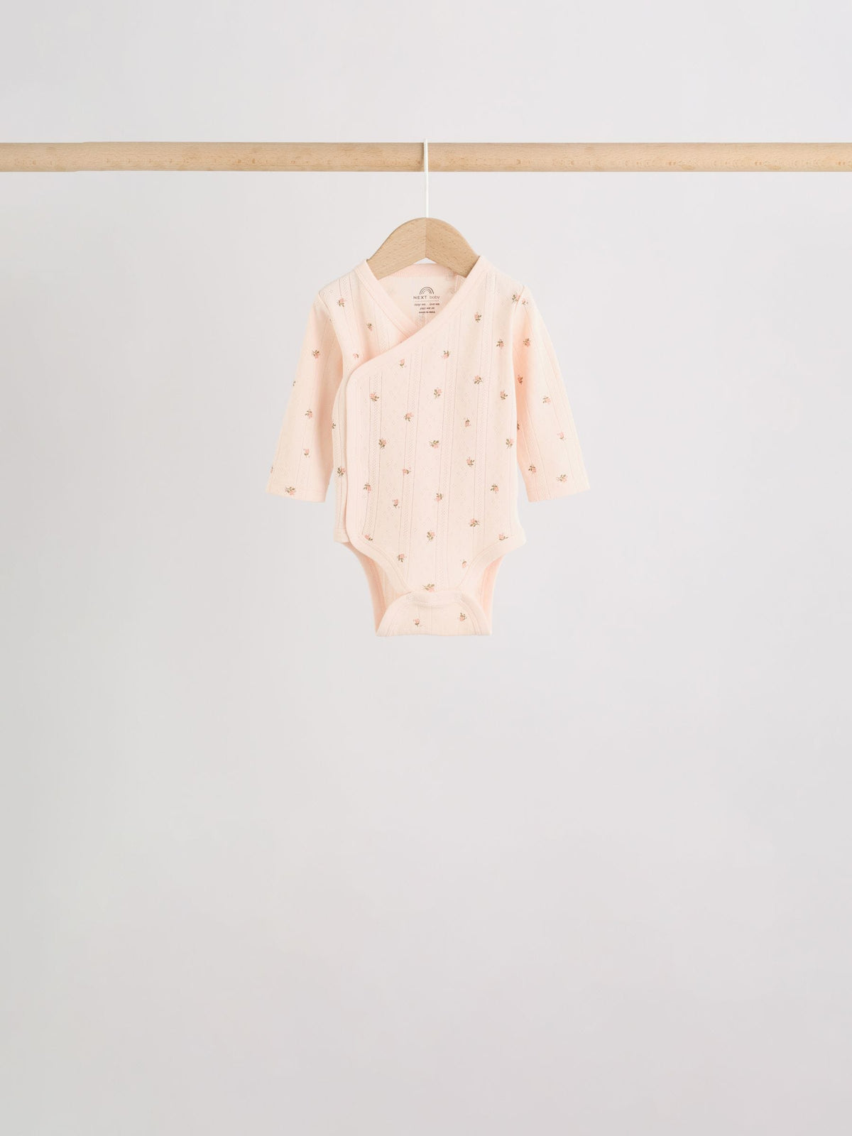 Brown Ditsy Floral Wrap Baby Bodysuits 5 Pack