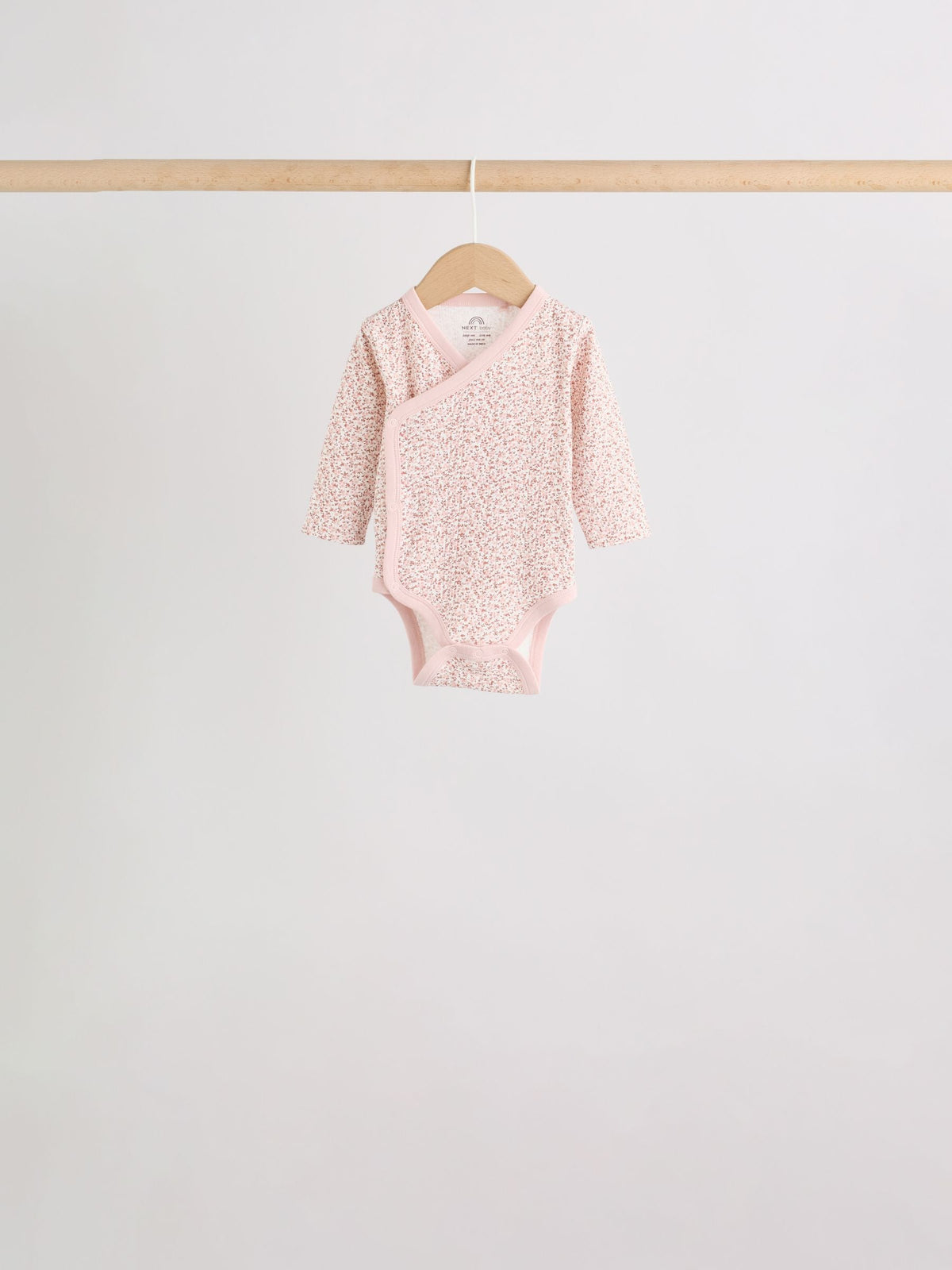 Brown Ditsy Floral Wrap Baby Bodysuits 5 Pack