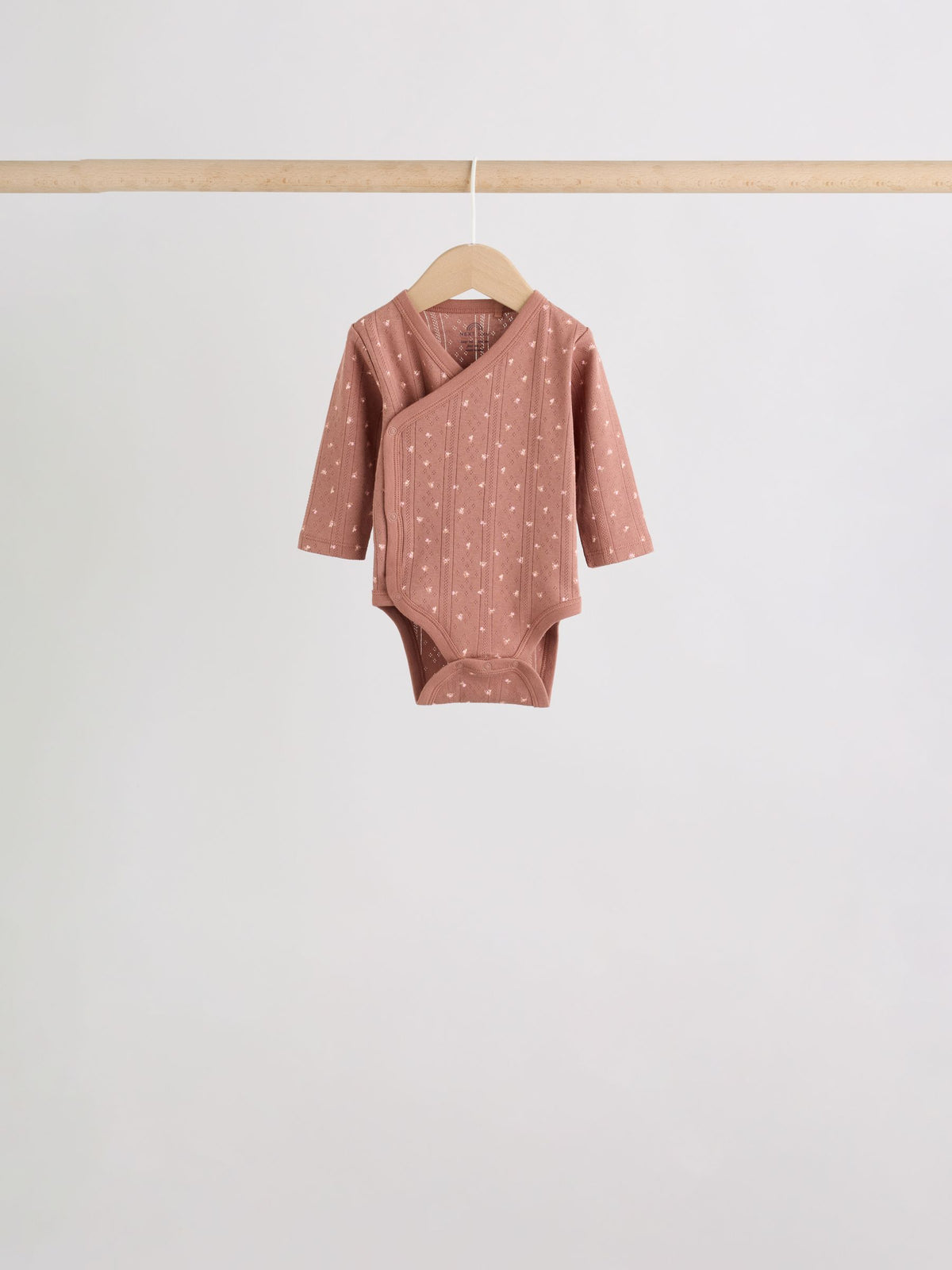 Brown Ditsy Floral Wrap Baby Bodysuits 5 Pack