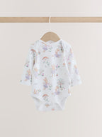 Lilac/Sage Fairy Mouse Long Sleeve Baby Bodysuits 5 Pack