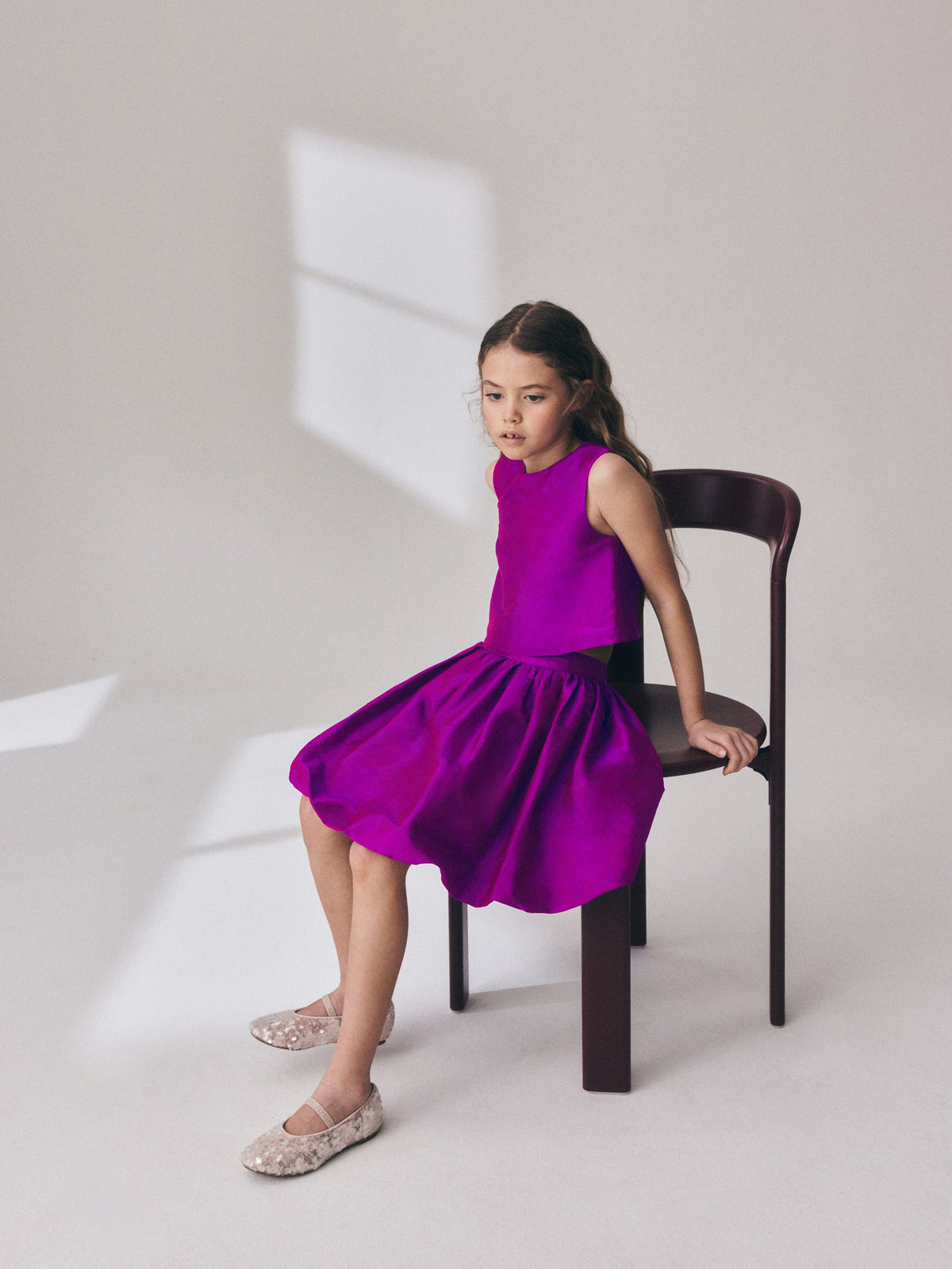 Magenta Pink Top Skirt Set (3-16yrs)
