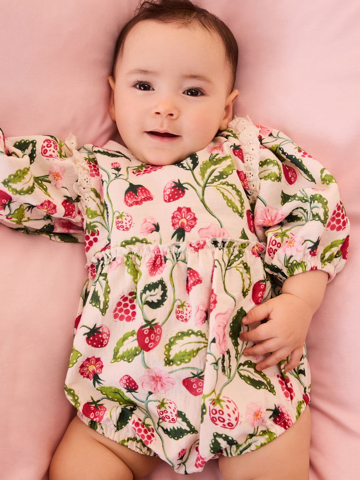 Pink / White Cath Kidston Baby Woven Romper