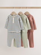 Green/Blue/Brown Stripe Baby Top & Leggings Set 6 Piece (0mths-3yrs)