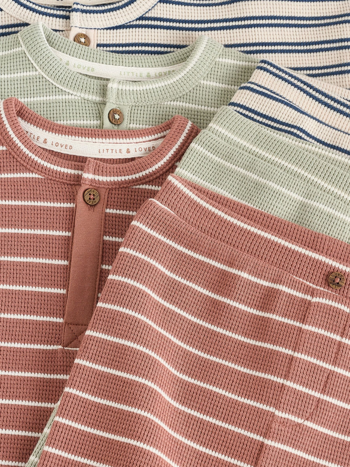 Green/Blue/Brown Stripe Baby Top & Leggings Set 6 Piece (0mths-3yrs)