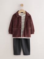 Burgundy Red Smart Jacket Top & Trousers Set 3 Piece (3mths-7yrs)