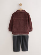 Burgundy Red Smart Jacket Top & Trousers Set 3 Piece (3mths-7yrs)