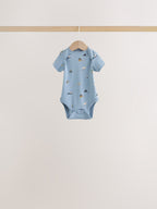 Blue Character Short Sleeve Baby Bodysuits 7 Pack