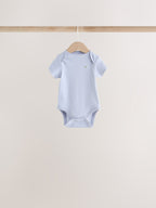 Neutral Dinosaur Short Sleeve Baby Bodysuits 5 Pack