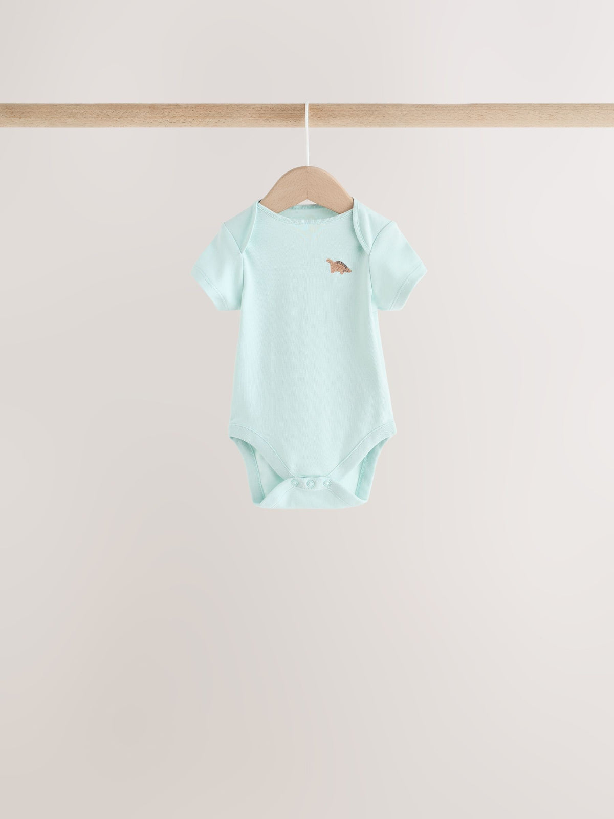 Neutral Dinosaur Short Sleeve Baby Bodysuits 5 Pack