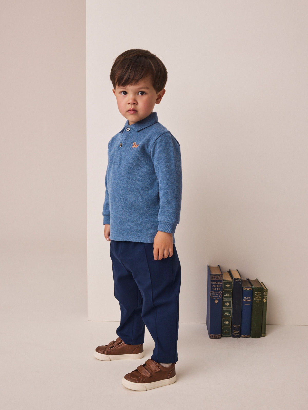 Blue Long Sleeve Polo Top and Joggers Set (3mths-7yrs)